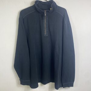 Tommy Bahama Jeans Men’s 1/4 Zip Pullover  Size XXL 2XL Black Cotton